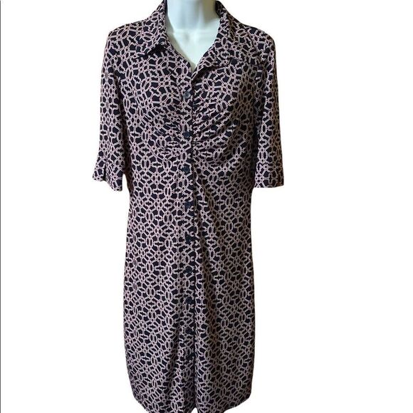 Laundry by Shelli Segal Geometric Print Button-Down Dress Women’s Size 6 - Picture 1 of 7